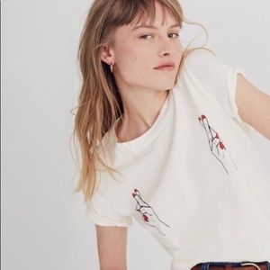 Madewell x U.P fingers crossed tshirt